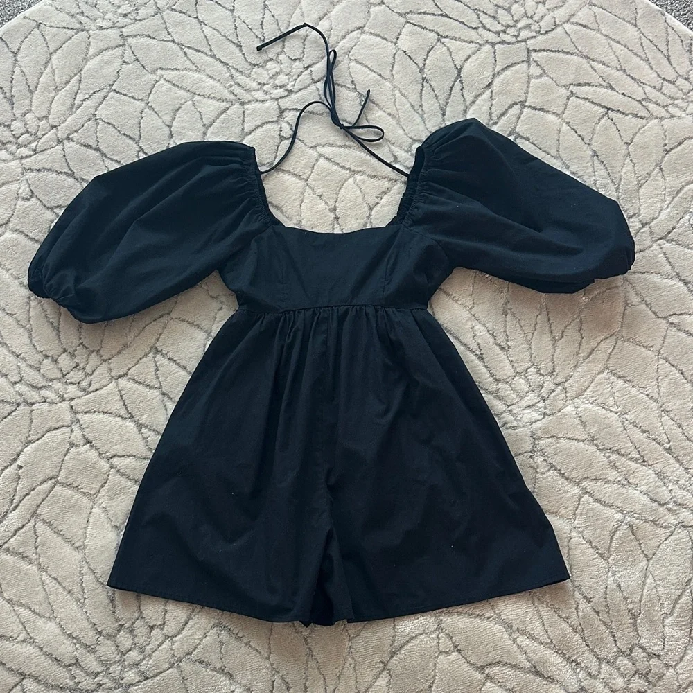Abercrombie & Fitch Black Puff Sleeve Romper - Picture 1 of 12